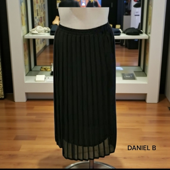 DANIEL  B SIZE 10 PLEATED CREPE CHIFFON SKIRT - Picture 2 of 2